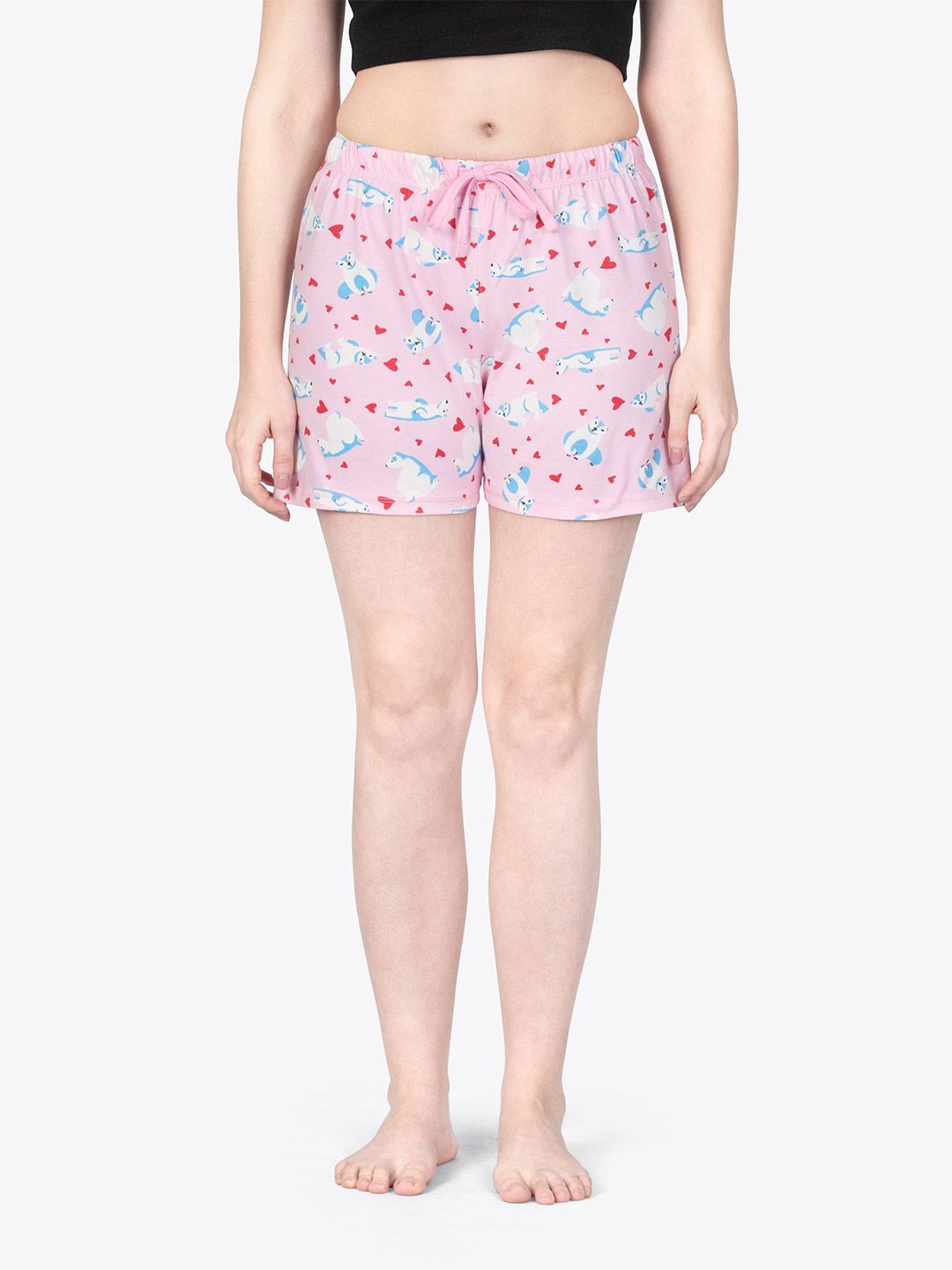 ariel Women Printed Mid-Rise Pure Cotton Lounge Shorts-image-13