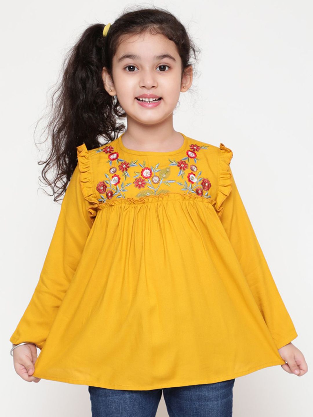 Miss & Chief Girls Floral Embroidered Top