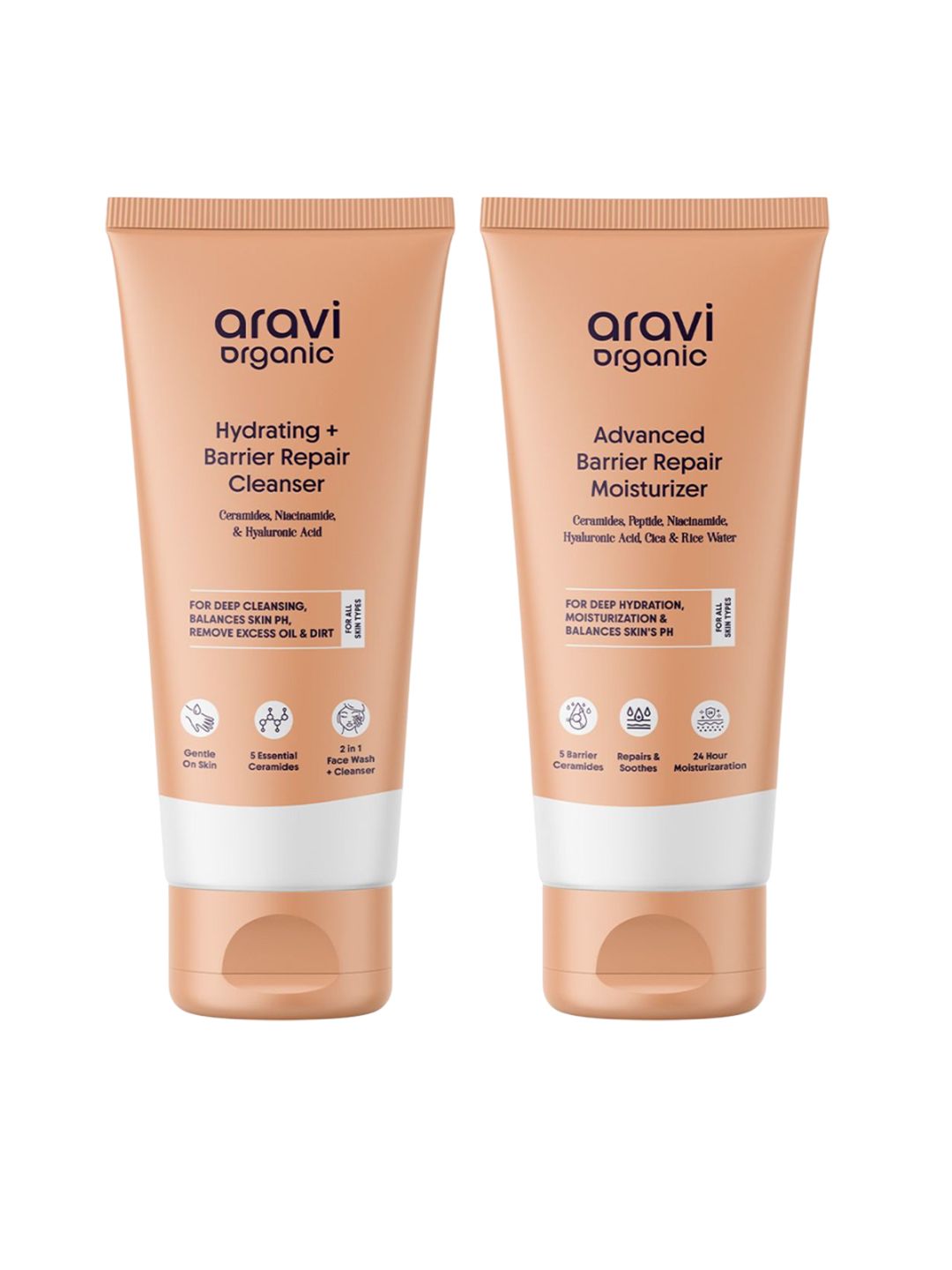 Aravi Organic Set Of 2 Hydrating Barrier Repair Cleanser & Moisturizer - 100 ml Each-image-42