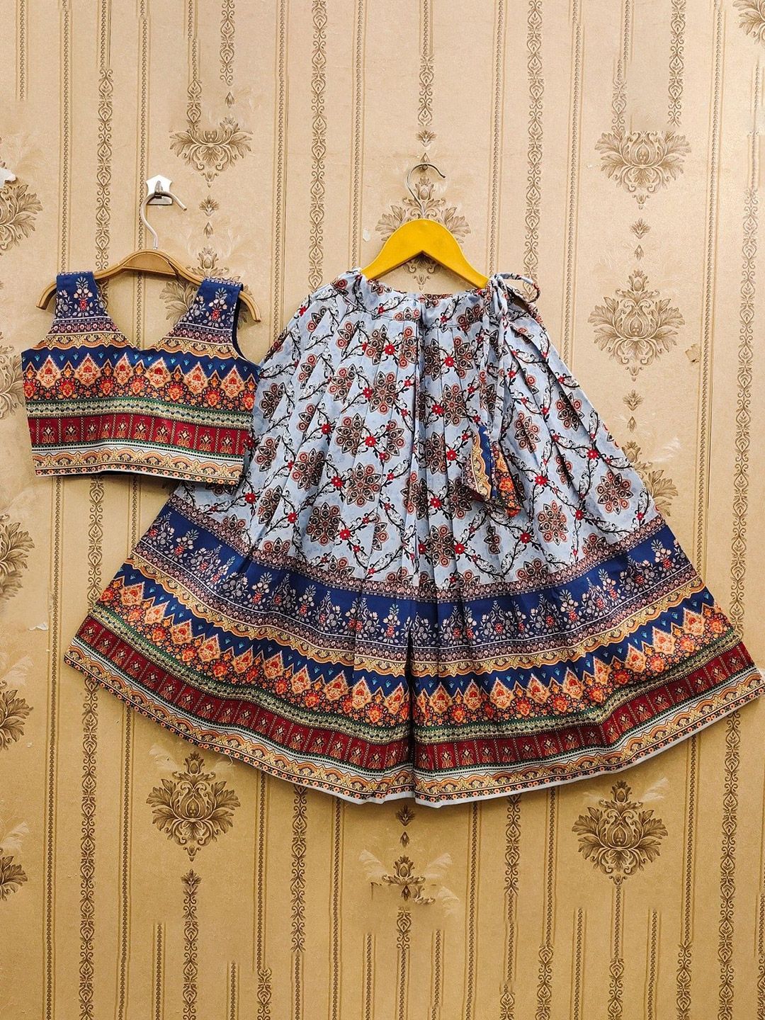 BAESD Girls Printed Mukaish Foil Print Ready to Wear Lehenga & Blouse With Dupatta-picture-33