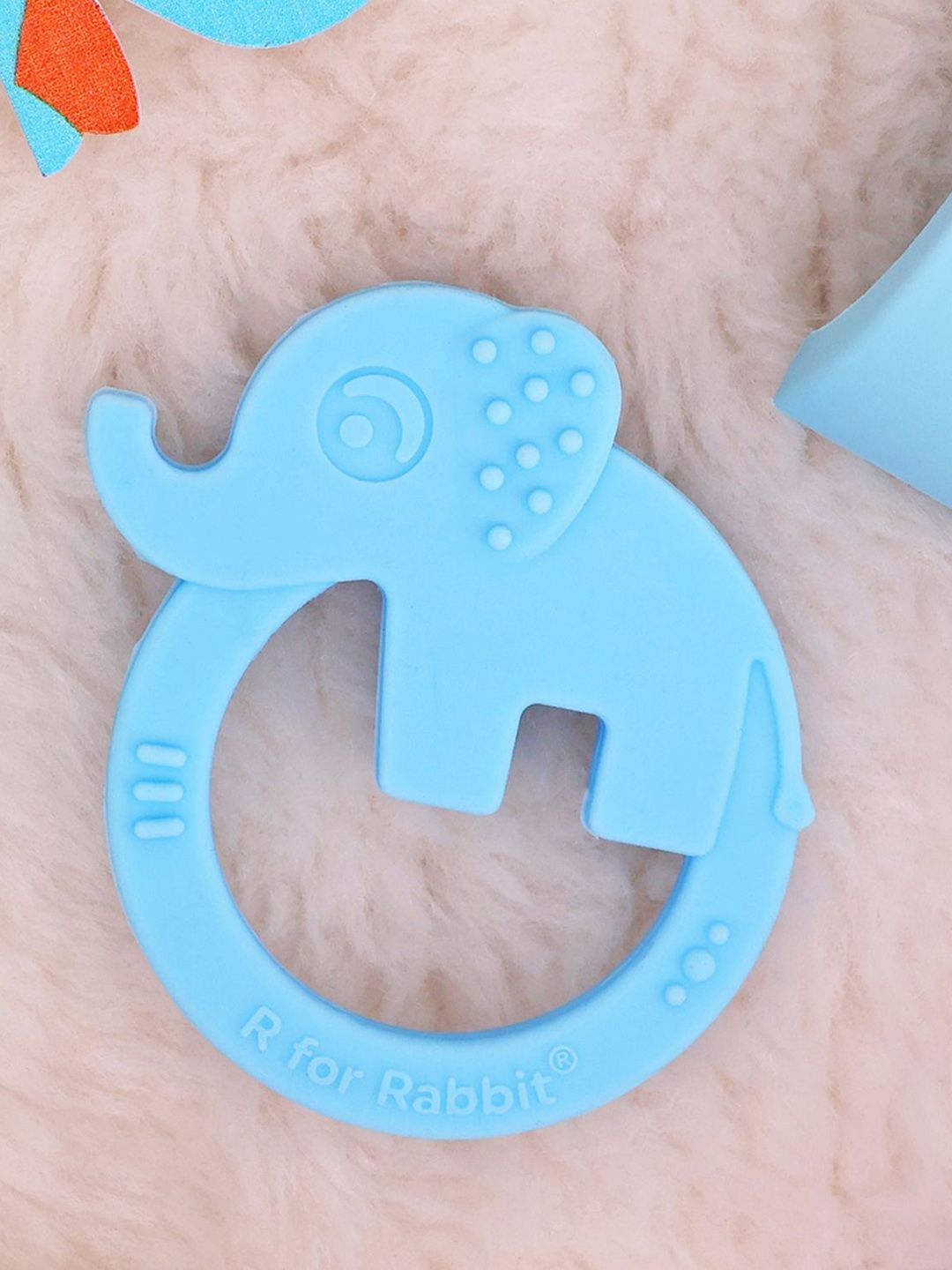 R for Rabbit Textured Silicone Cute Elephant Shaped Teether- Blue-image-35