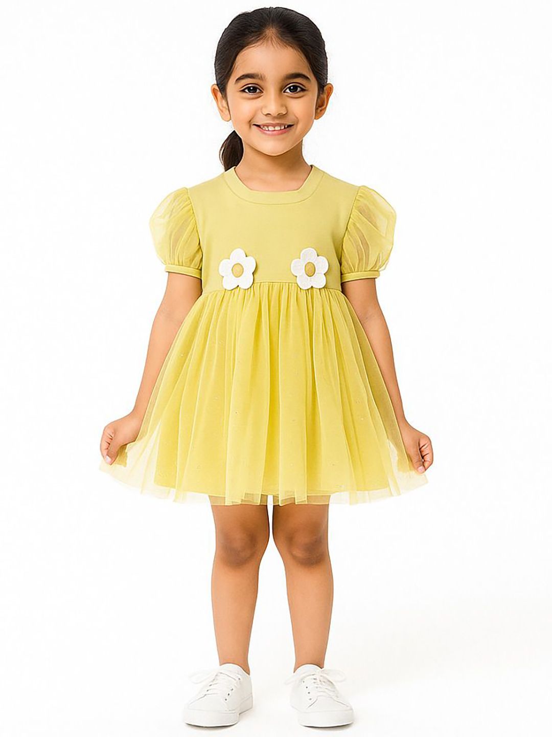 POP STREET KIDS Unisex Floral Printed Gathered or Pleated Casual A-Line Dress-picture-13