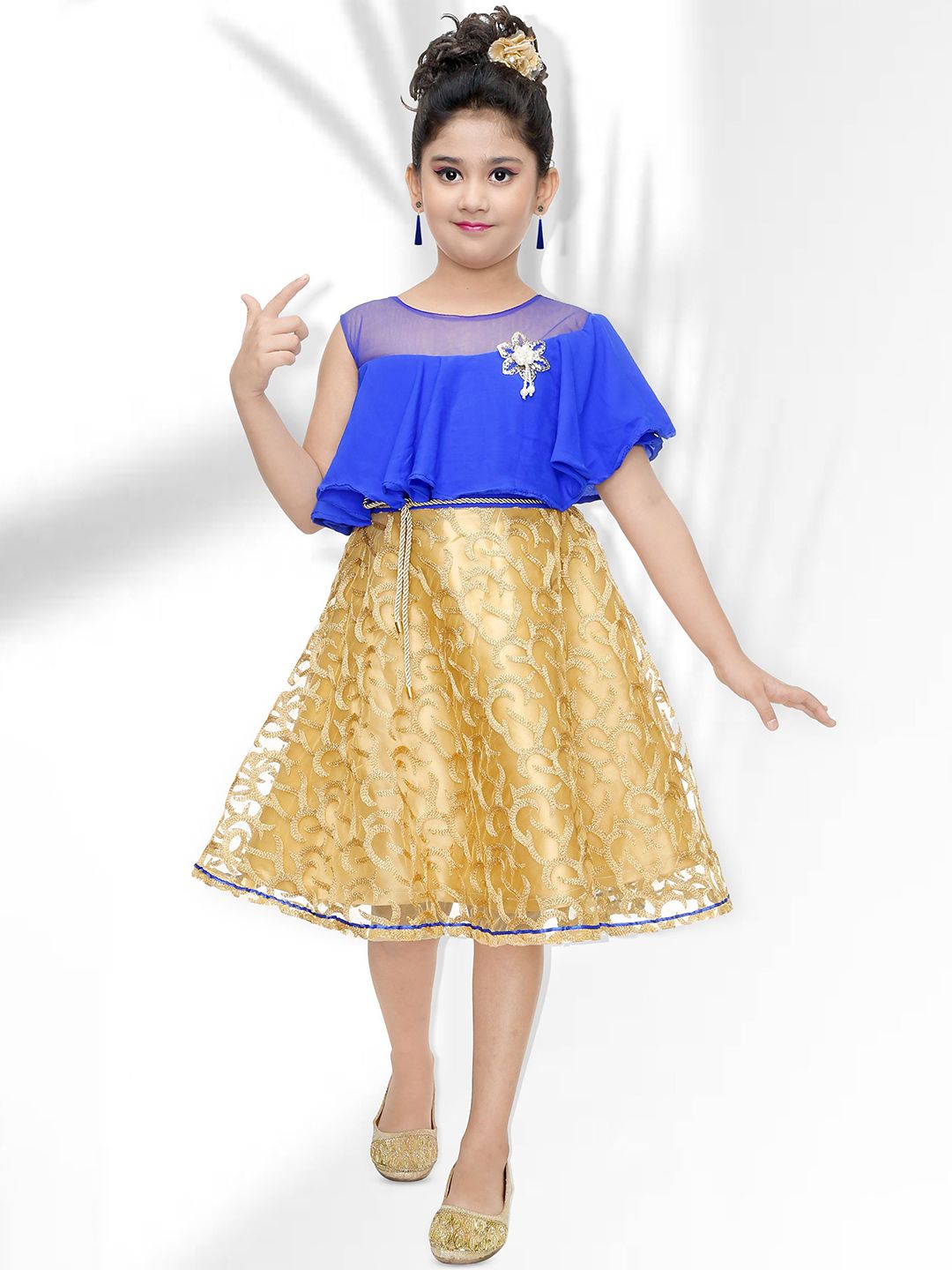 Billion Girls Self Design Round Neck Fit & Flare Dress-picture-30