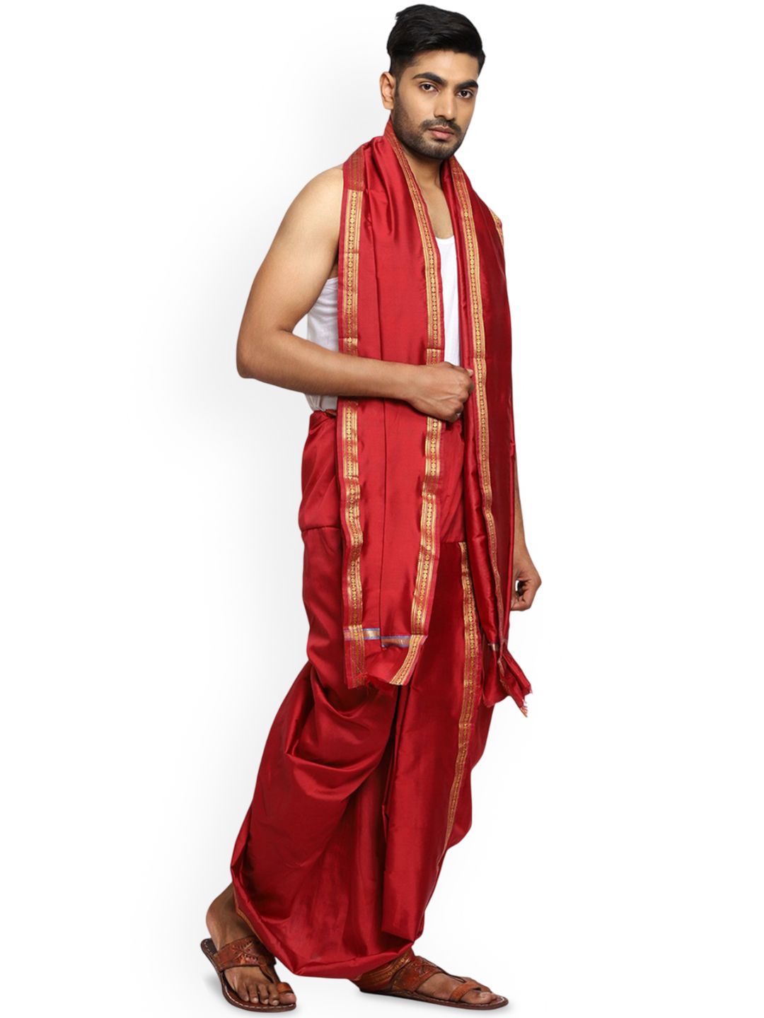 RAMESHWARAM FABRICS Ready to Wear Dhoti Pant with Stole Set-picture-45