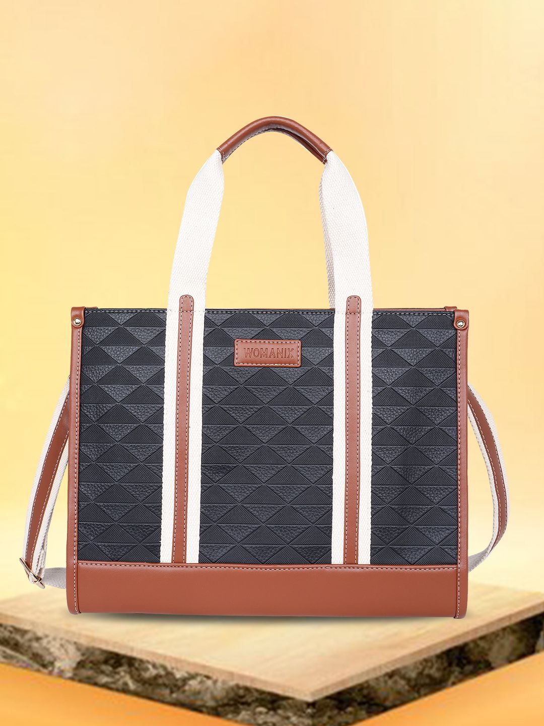 Womanix Women Textured Shopper Tote Bag-picture-35