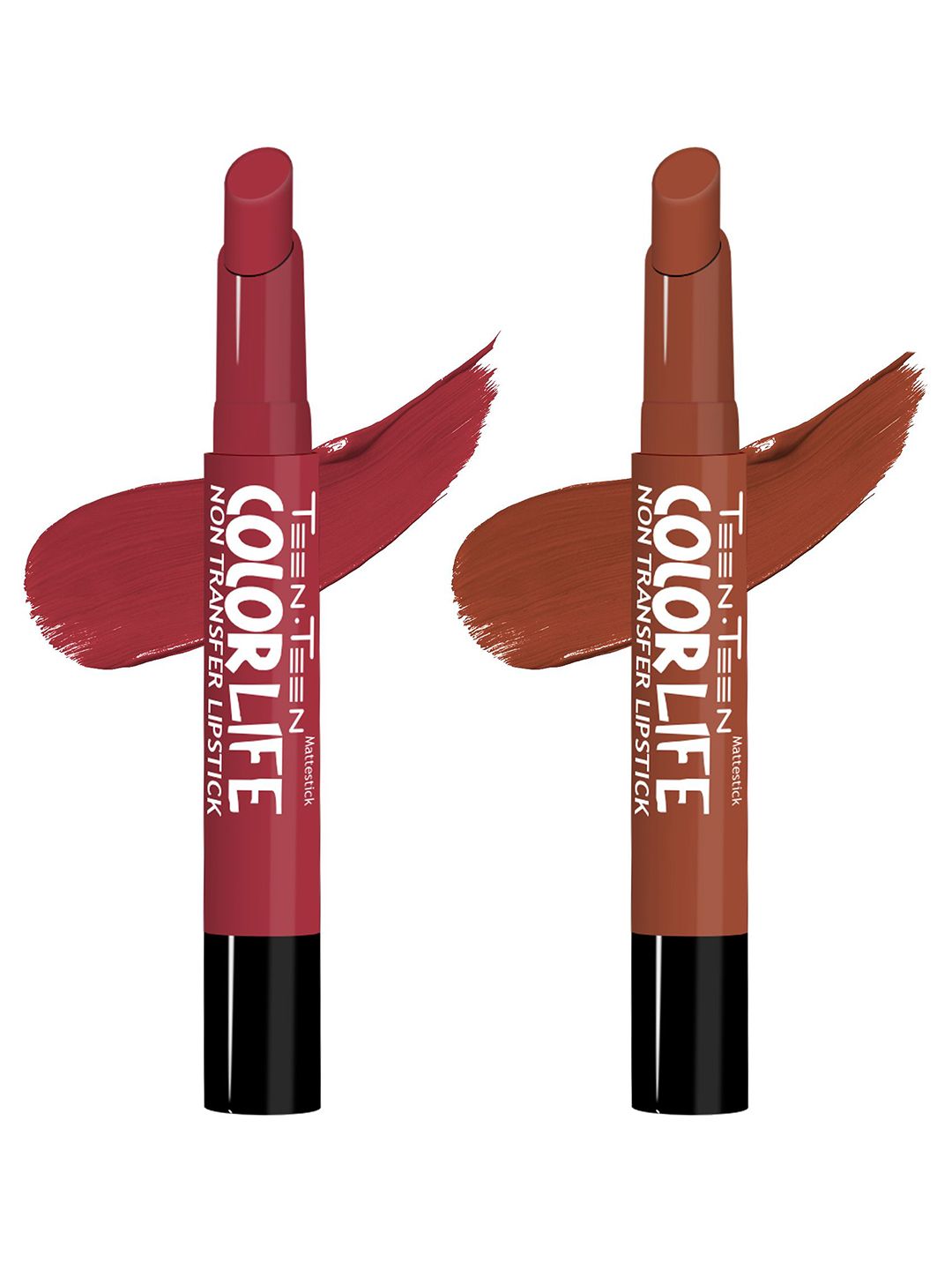 TEEN TEEN COSMETICS Set Of 2 Color Life Lip Crayon- Red Wine & Hot Chocolate-picture-32