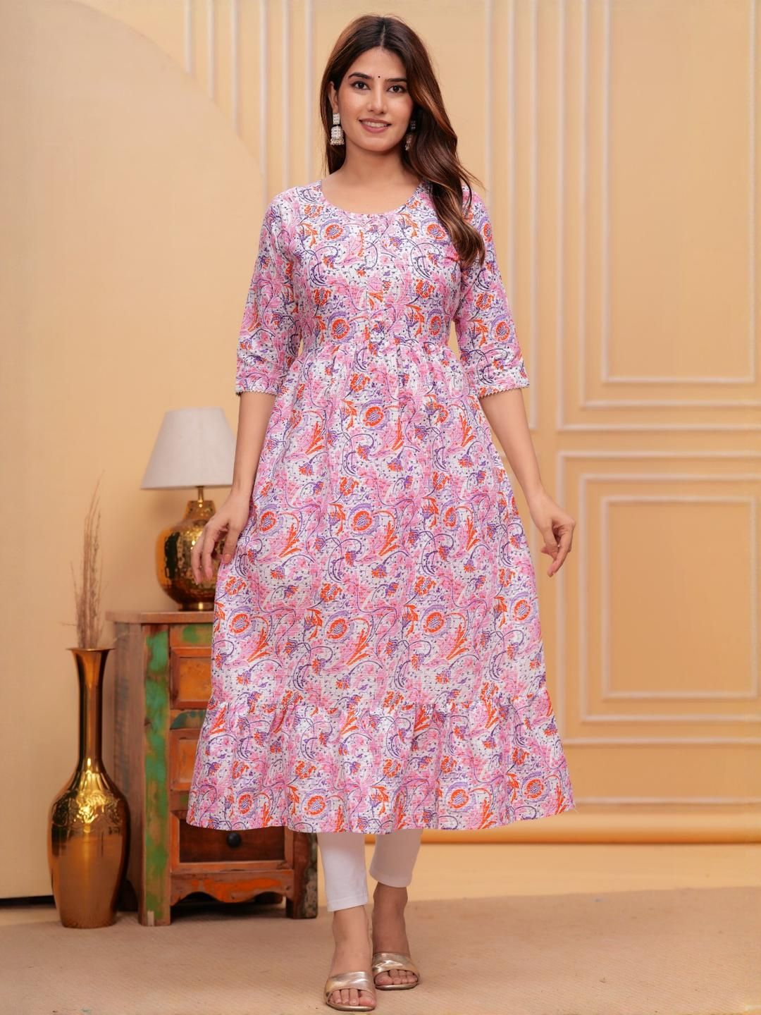 ASHISH PRINT Ethnic Motifs Print Fit & Flare Dress-picture-18