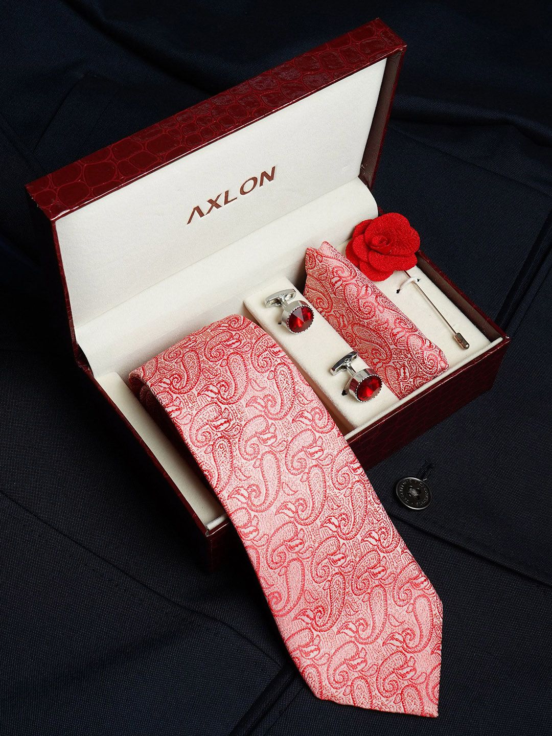 Axlon Men Paisley Tie & Pocket Square Accessory Gift Set-picture-22