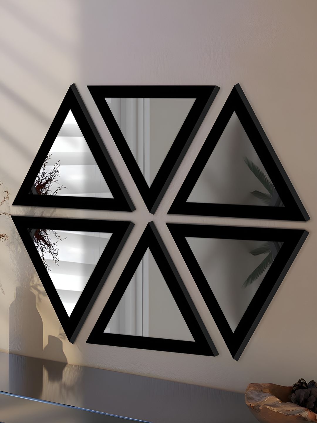 Art Street 6-Pcs Triangular Shape Acrylic Basin Mirror With Hook-image-30