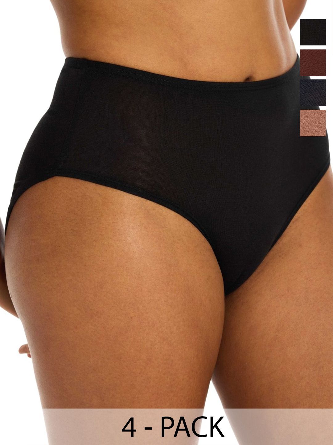 Butt-Chique Pack Of 4 Breathable High-Rise Hipster Briefs - TENCEL-HIGH-RISE-4-PACK-S-image-39