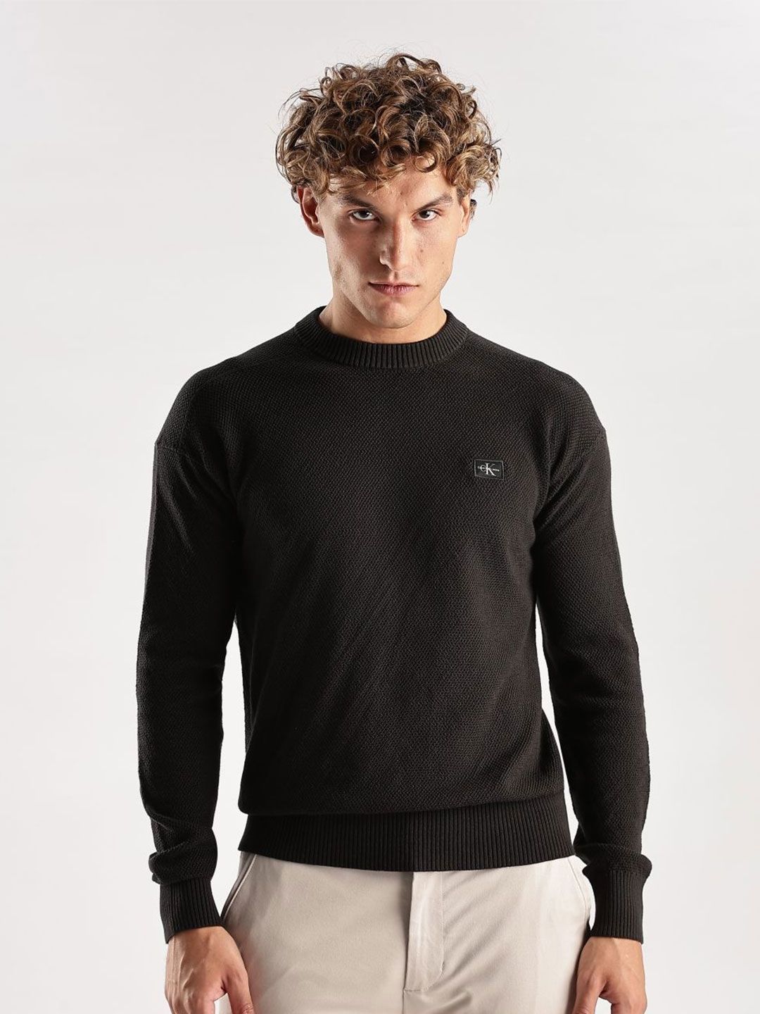 Calvin Klein Jeans Men Brand Logo Print Round Neck Long Sleeves Pullover-picture-19