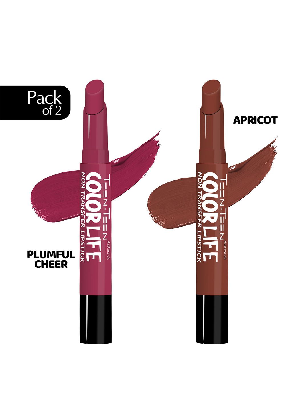TEEN TEEN COSMETICS Set Of 2 Color Life Lip Crayon- Apricot & Plumful Cheer-picture-24