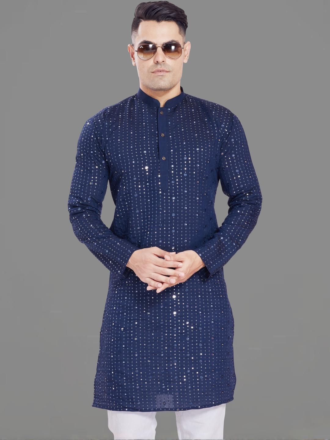 PulseIQ Men Embroidered Chikankari Kurta-picture-10