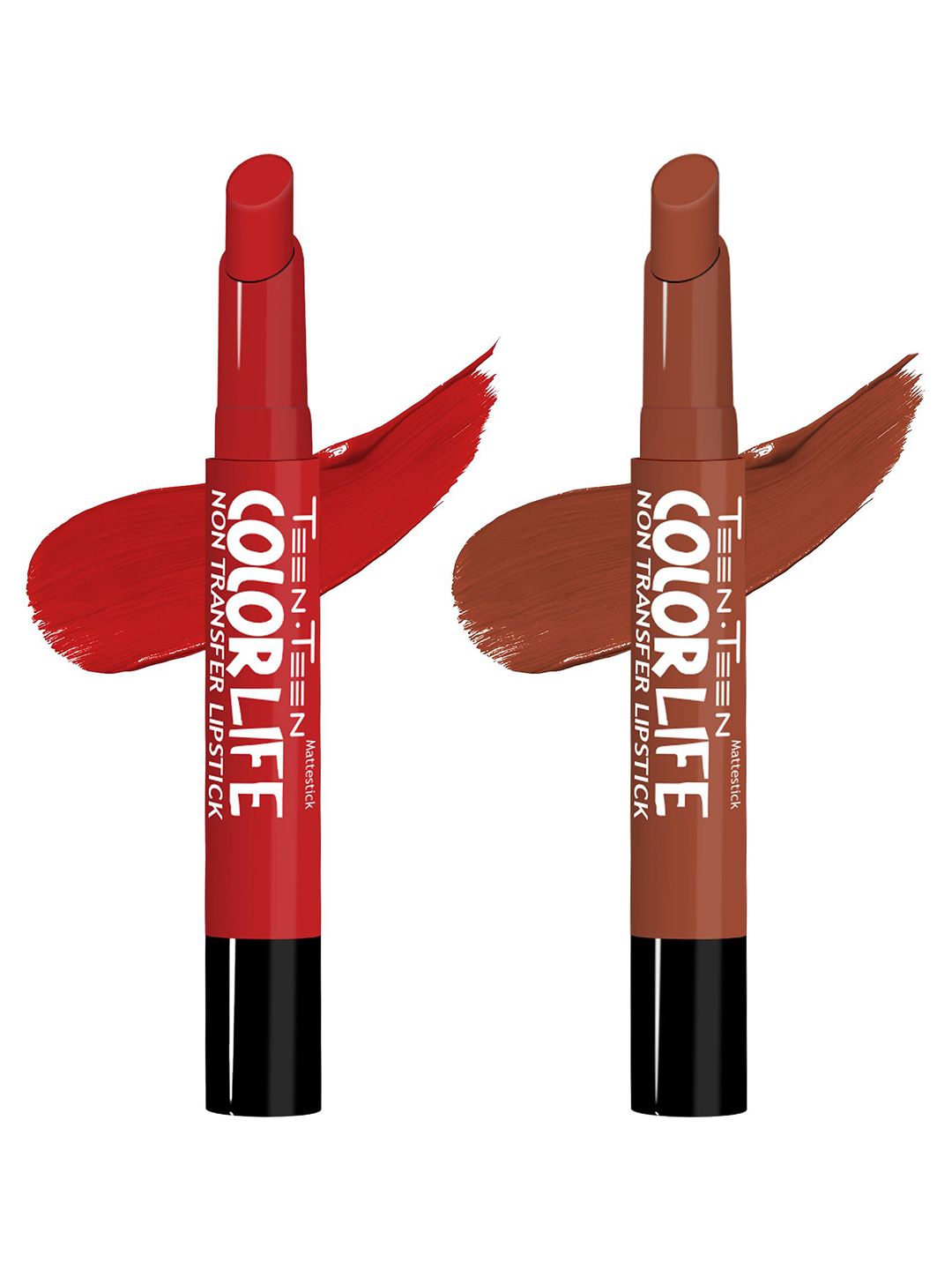 TEEN TEEN COSMETICS Set Of 2 Color Life Lip Crayon- Hot Chocolate & Regal Red-picture-10