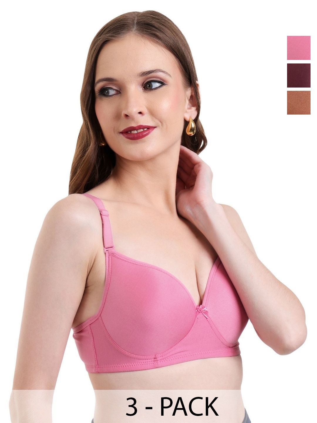 INGRID Pack Of 3 Medium Coverage Heavily Padded Bra-picture-14