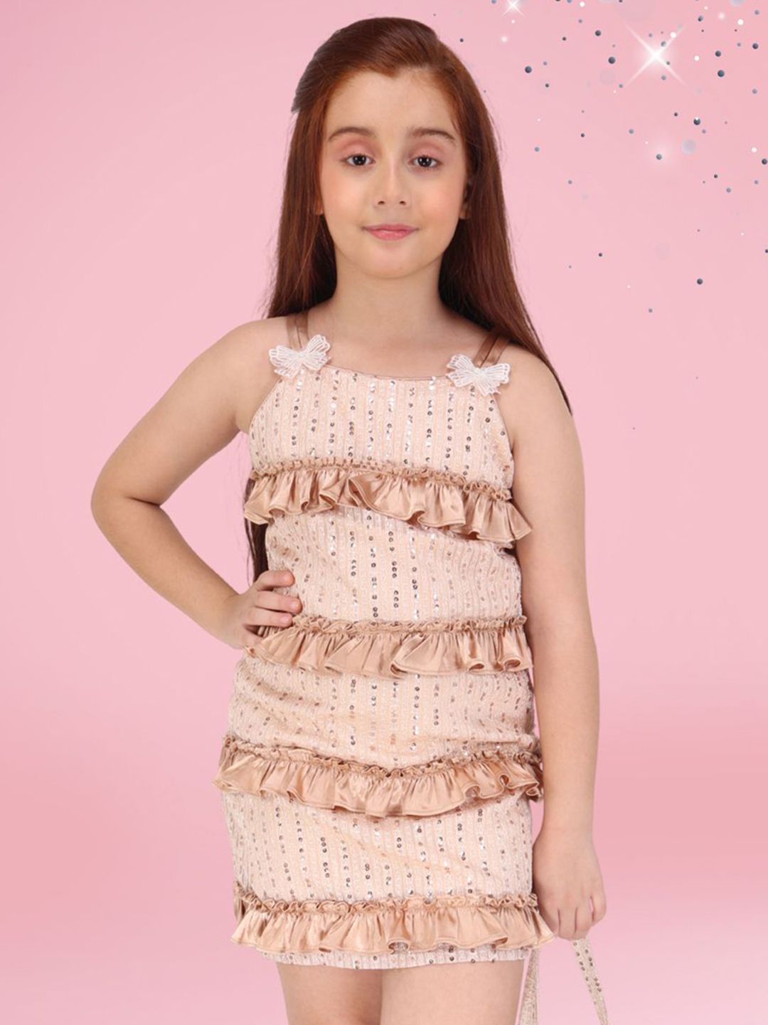 CUTECUMBER Girls Embellished Satin Dress-picture-14