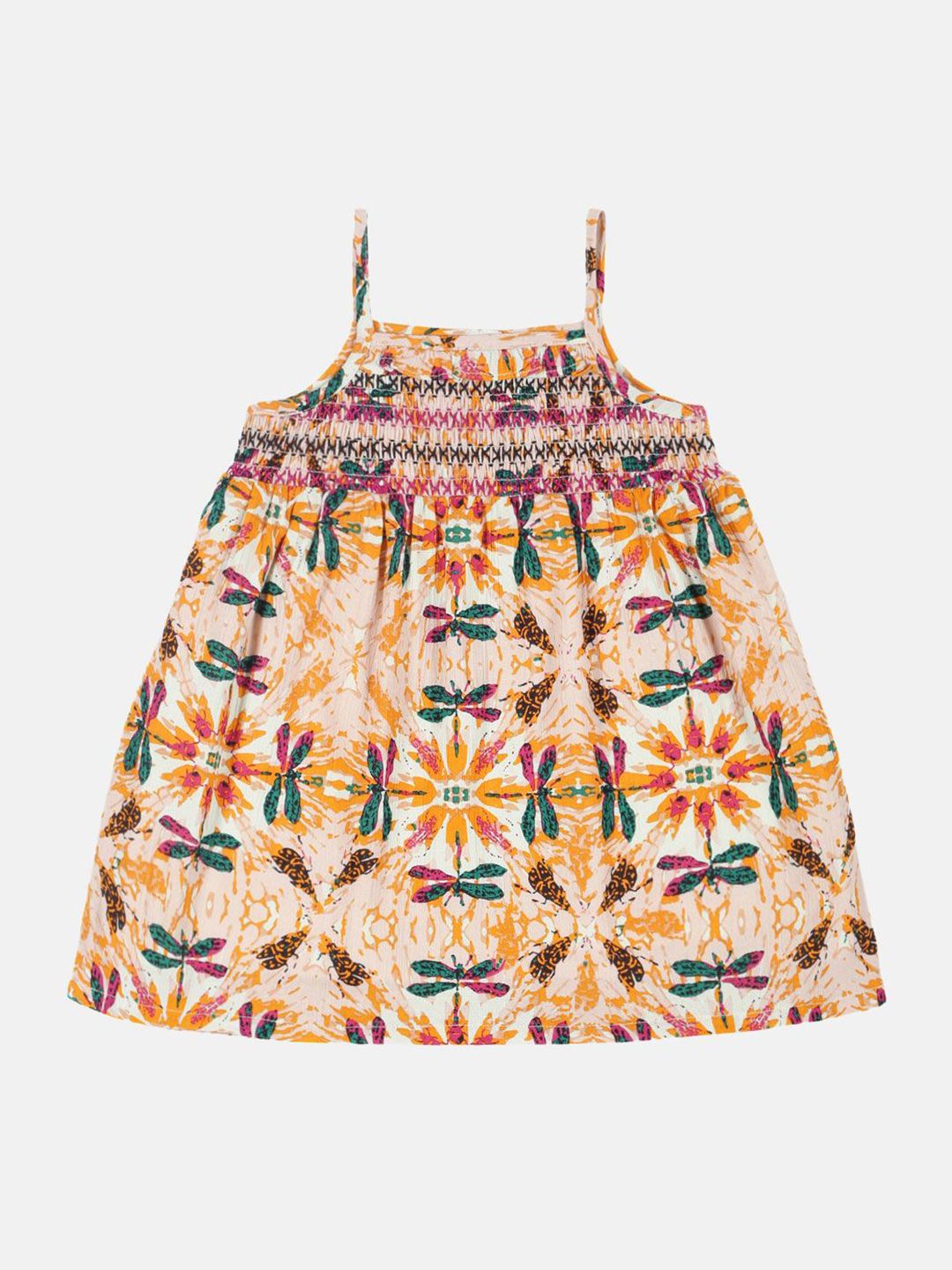 YOUNG BIRDS Girls Abstract Printed Sleeveless Cotton A-Line Dress-picture-19