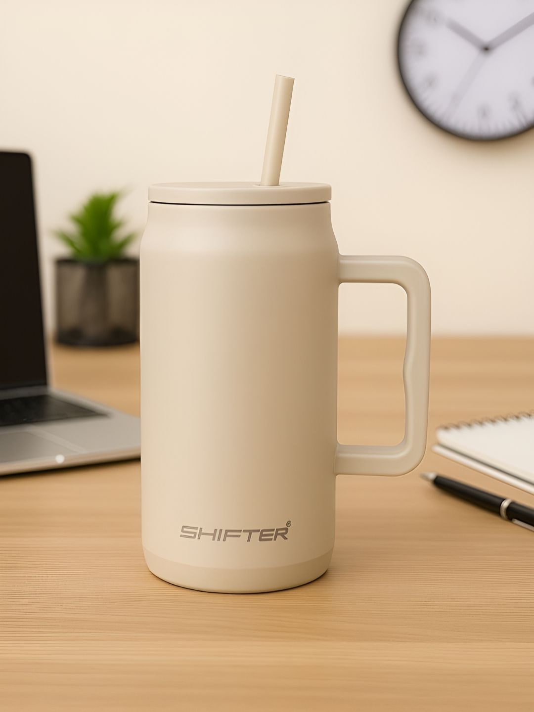Shifter Beige Mug Tumbler With Handle & Straw Lid-1.5 L-picture-40