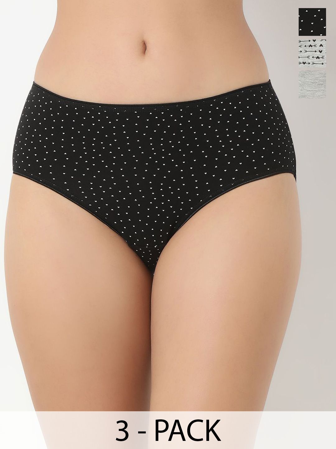 Juliet Women Pack Of 3 Printed Mid-Rise Hipster Briefs + 7216-S-picture-41