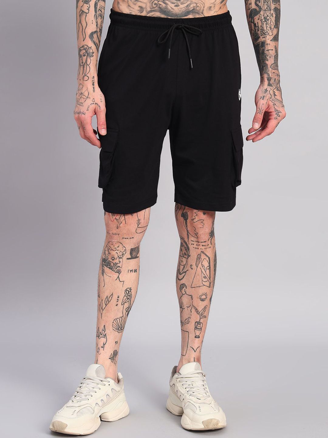 GRIFFEL Men Loose Fit High-Rise Cargo Shorts with Antimicrobial Technology-image-38