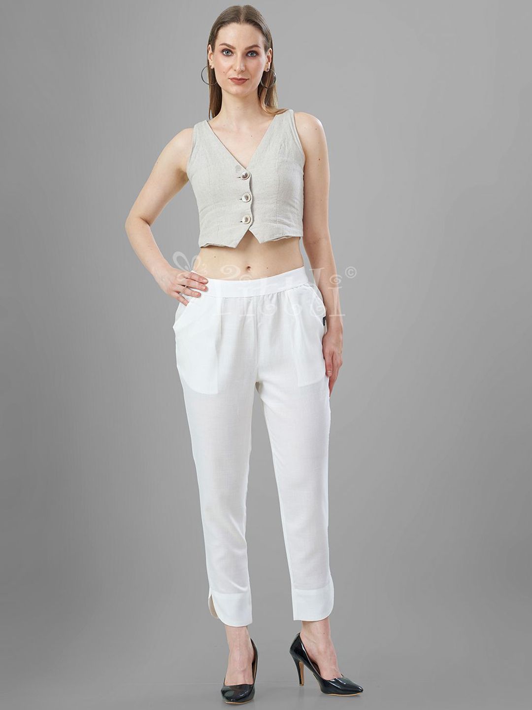 TITTLI Women Relaxed Straight Fit Mid-Rise Casual Trousers-picture-30