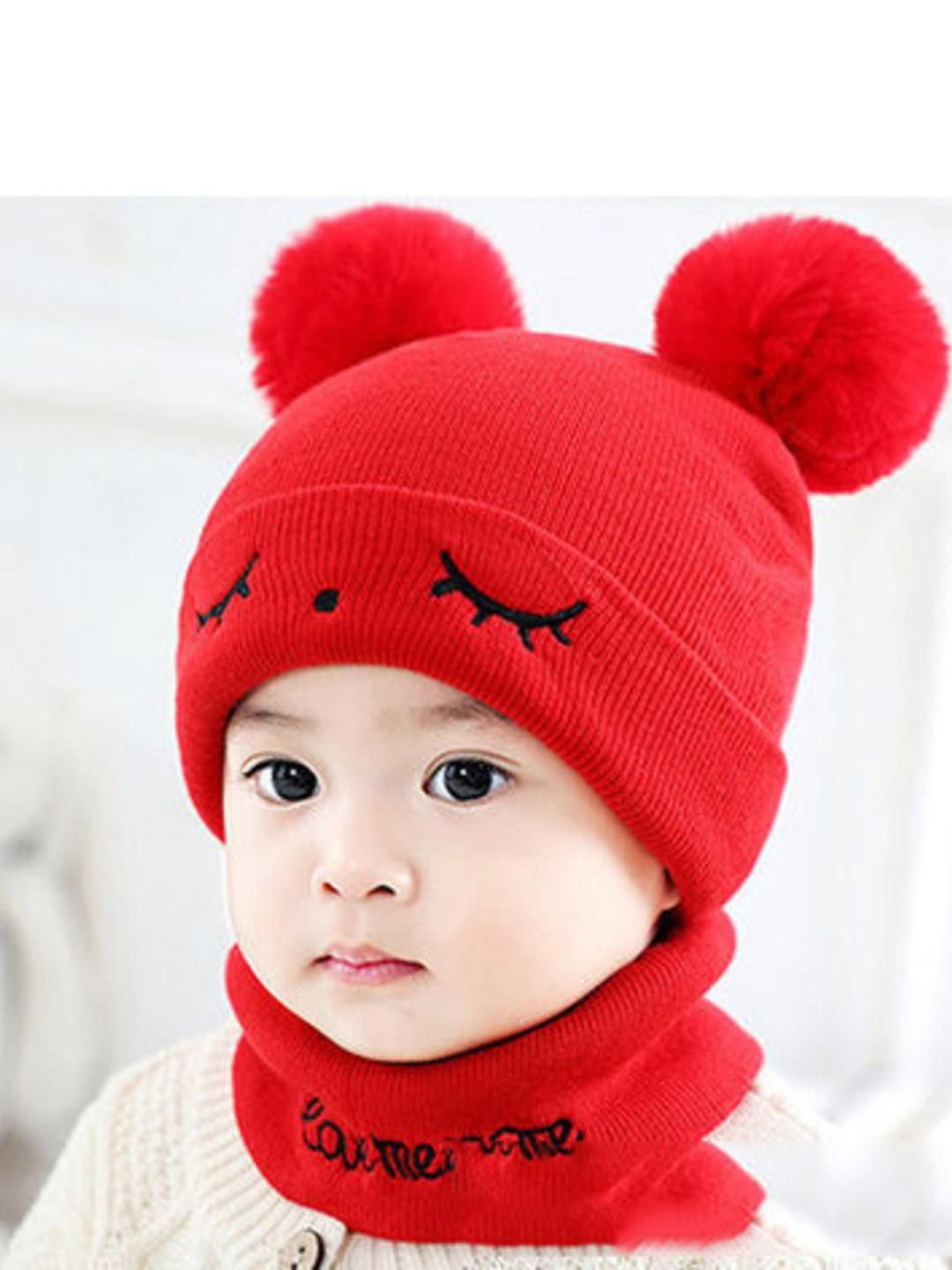 FIRMED STRING Unisex Kids Embroidered Woollen Beanie-picture-33