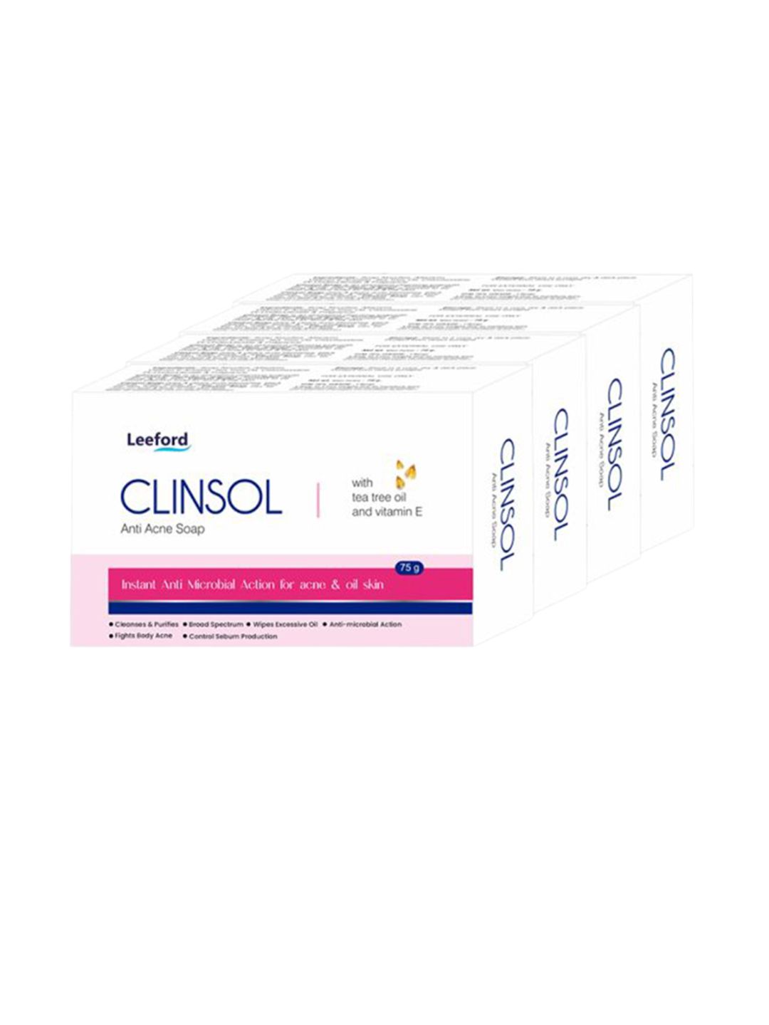 Leeford Set Of 4 Clinsol Anti Acne Soap - 75 g Each-picture-26