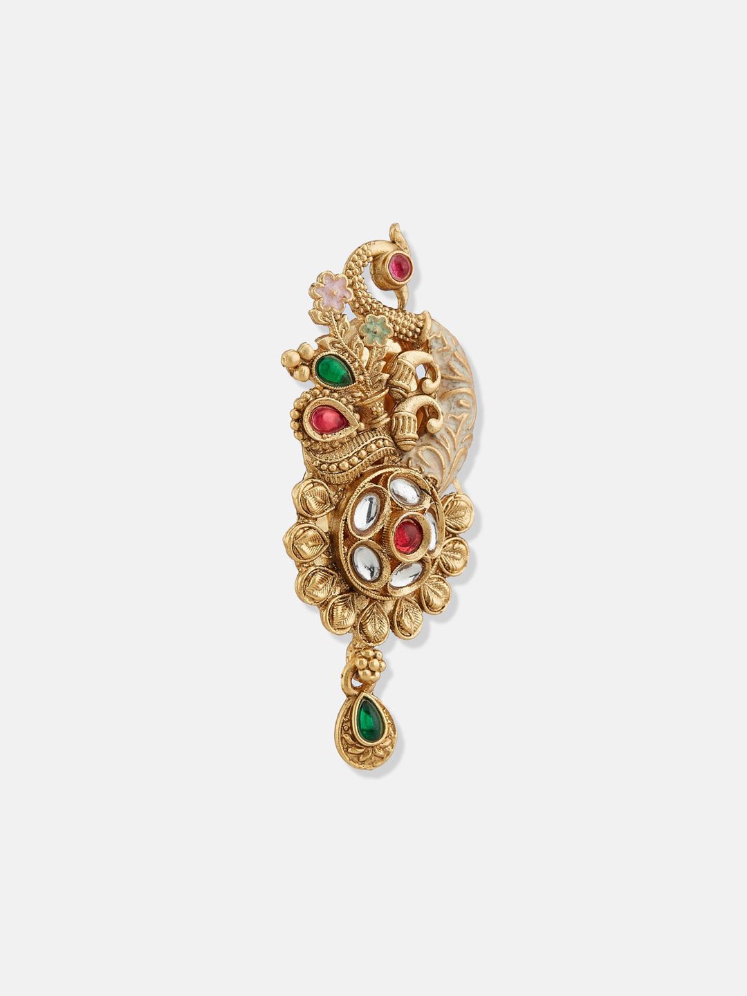 ATIBELLE Gold-Plated Kundan Studded Saree Clip