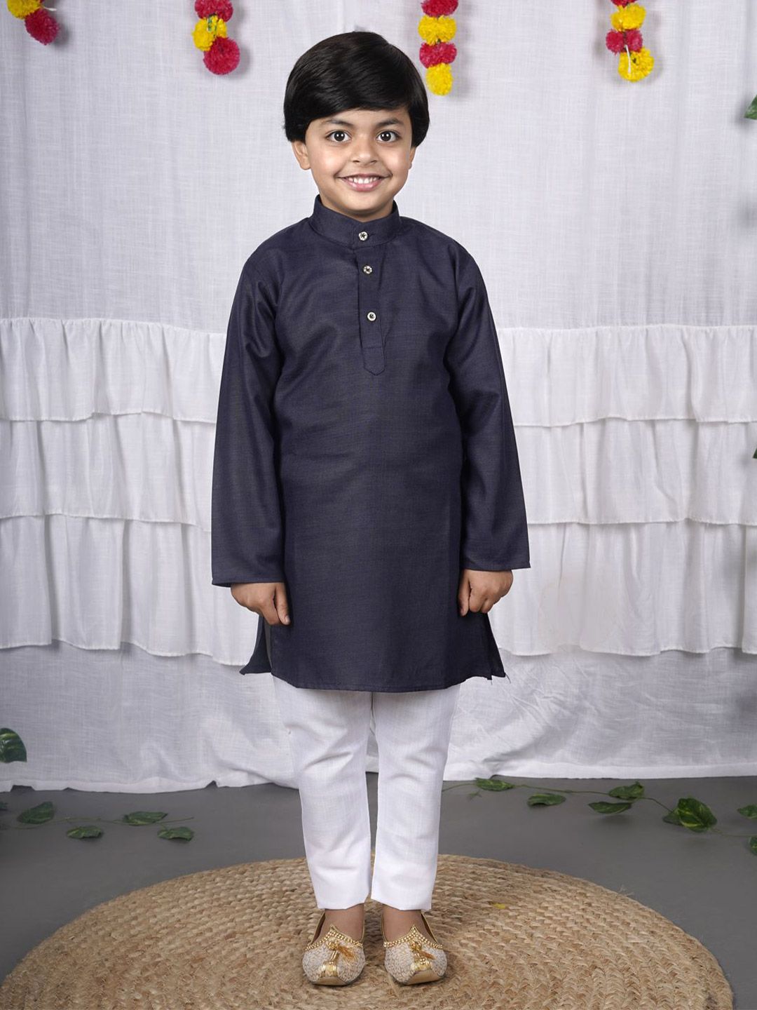 VALUE CREATION Boys Mandarin Collar Neck Kurta With Pyjamas Kurta Sets-picture-12
