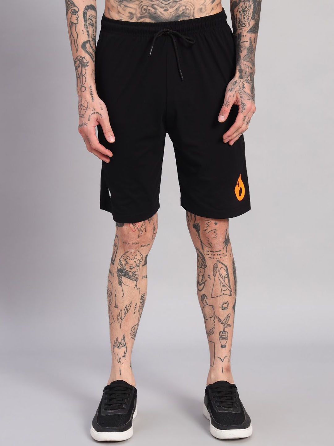 GRIFFEL Men Graphic Print Loose Fit High-Rise Sports Shorts with Antimicrobial Technology-image-6