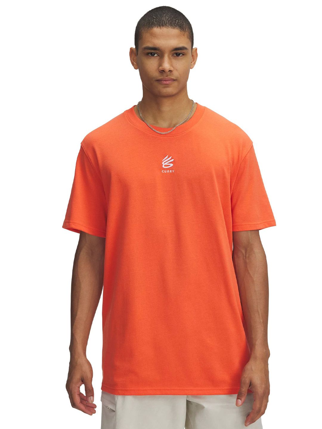 UNDER ARMOUR UA Curry Logo Printed Round Neck Relaxed-Fit Sports T-Shirt-image-41