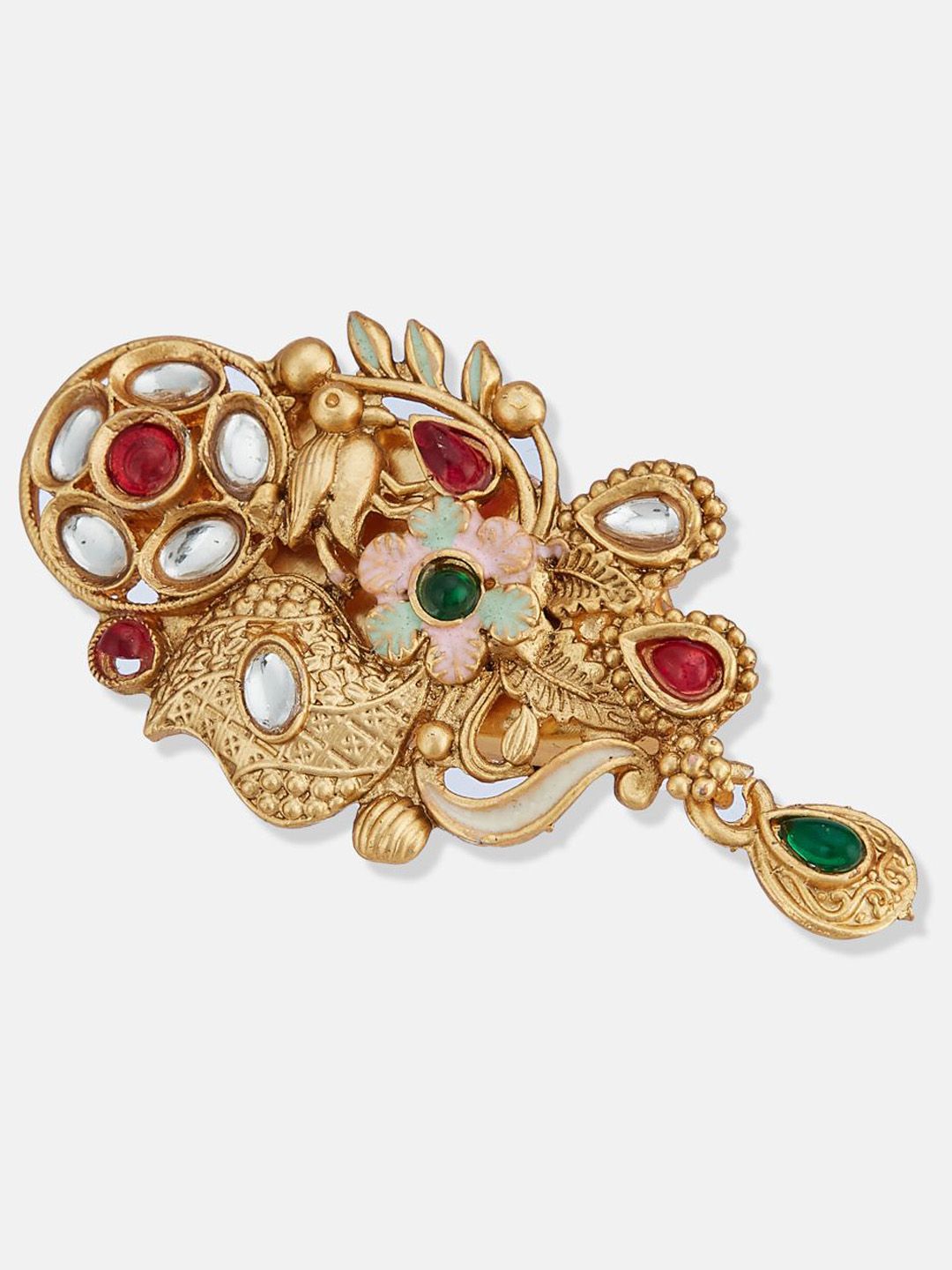 ATIBELLE Gold-Plated Kundan Studded Saree Clip