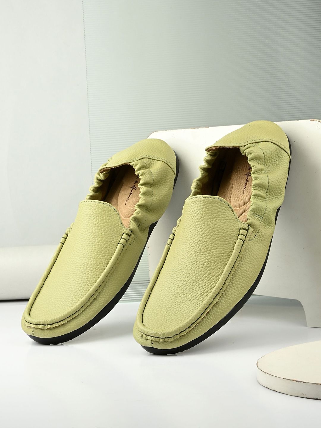 Mast & Harbour Men Textured Loafers-image-47