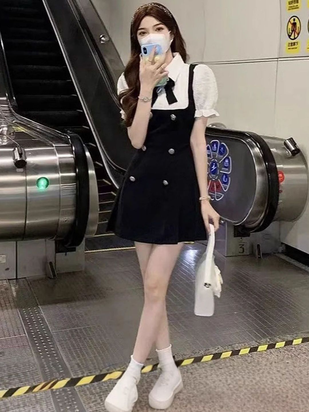 Black A Line Dress With Peter Pan Collar
