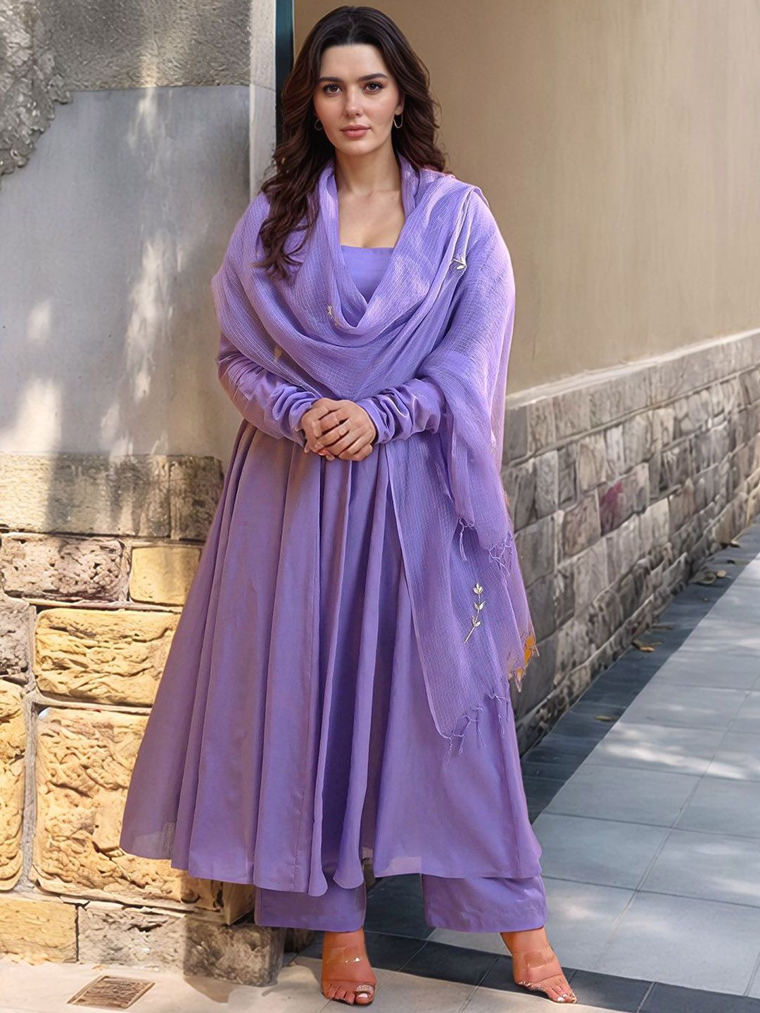 Aaghnya Women Solid Kurta with Palazzo & Dupatta