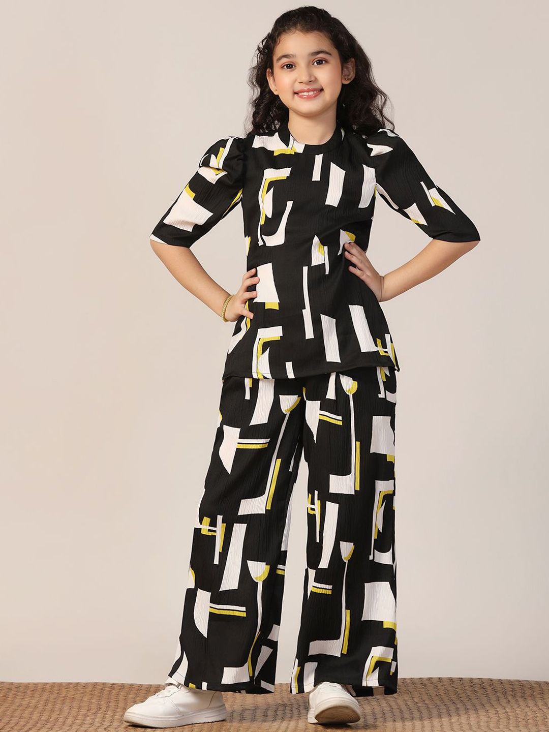 BAESD Girls Printed Round Neck Top With Trousers-picture-21