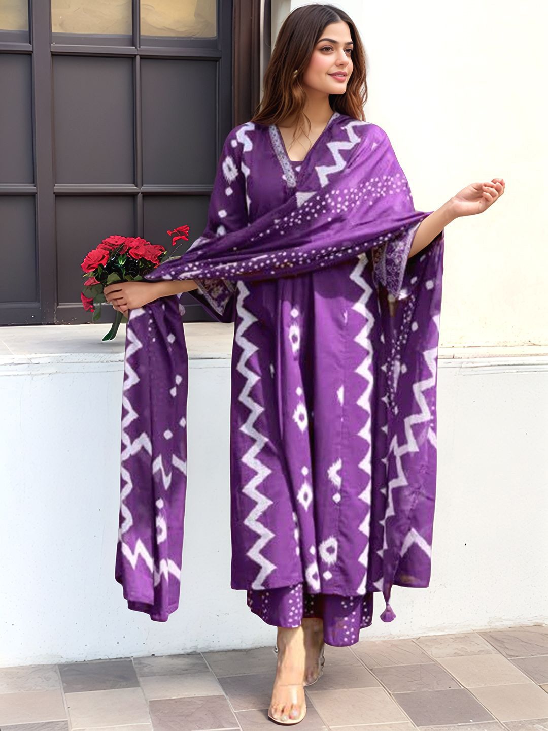 Aaghnya Women Ethnic Motifs Printed Kurta with Palazzo & Dupatta
