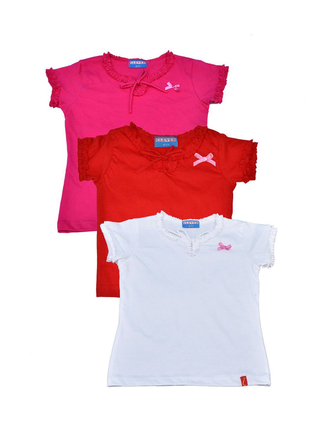 CLEVER Girs Pack OF 3 Cotton Top-picture-37