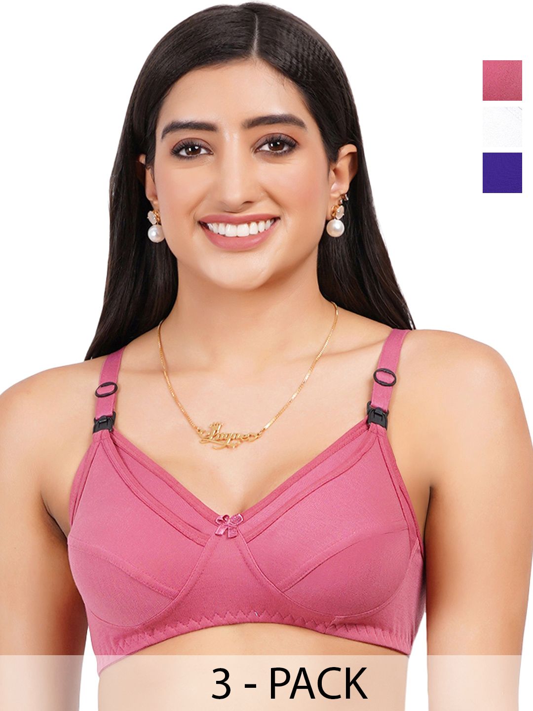 Liigne Pack Of 3 Full Coverage Maternity Bra