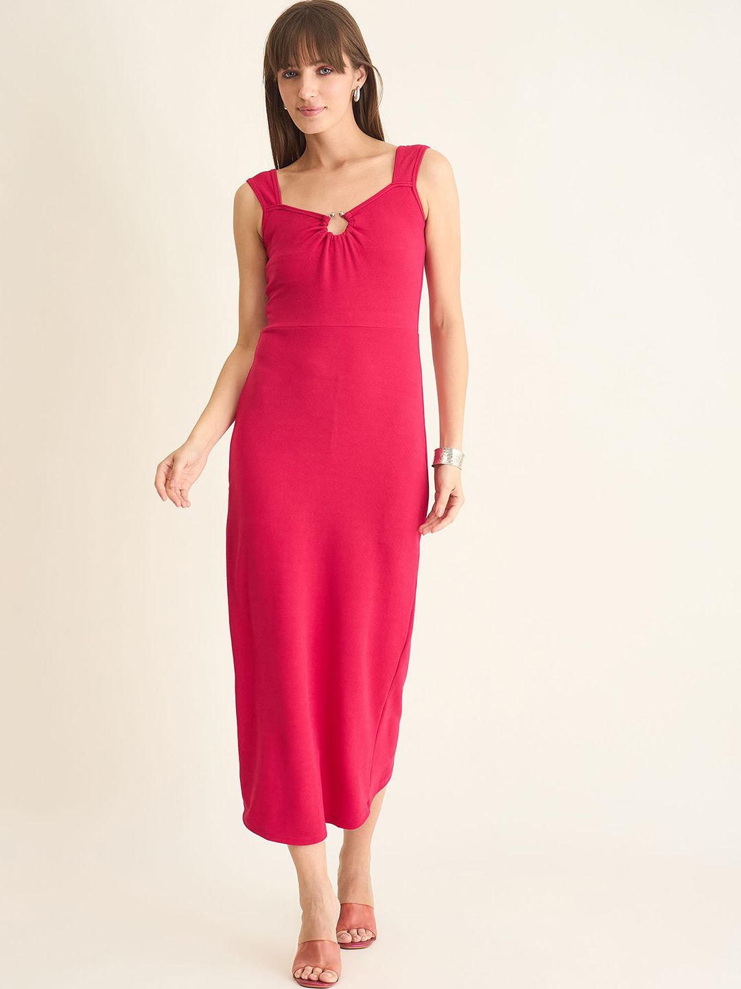 aayu Women Solid Sleeveless Bodycon Knee Length Dress-picture-37