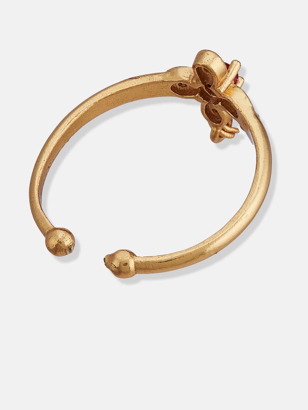 ATIBELLE Gold Plated Stone studded Adjustable Finger Ring