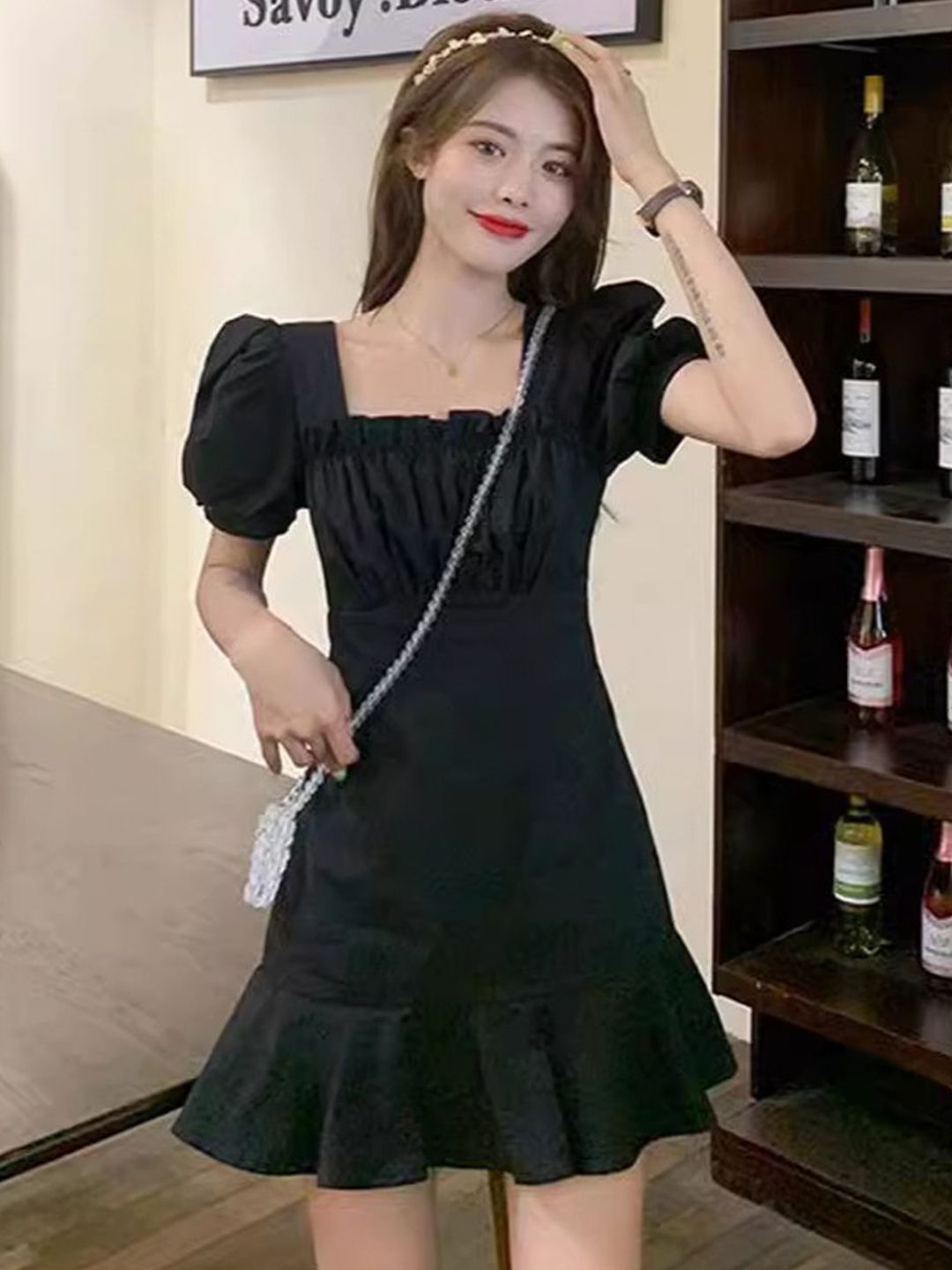 StyleCast Puff Sleeve Fit & Flare Mini Dress-picture-29