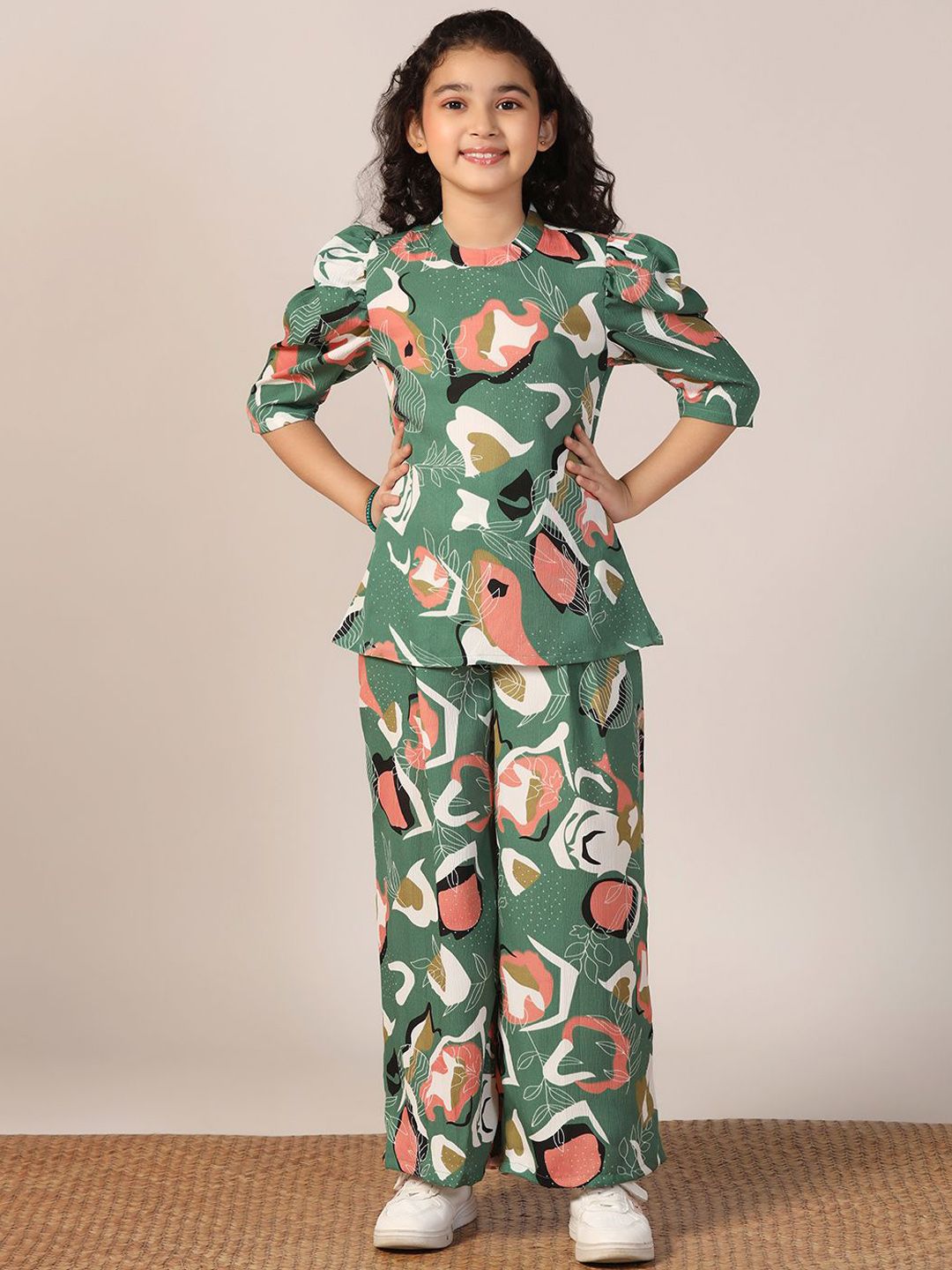 BAESD Girls Printed Top with Trousers Clothing Set-picture-22