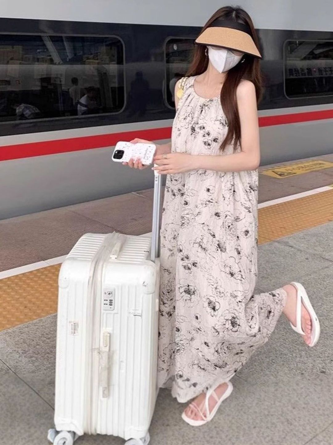 StyleCast Women Floral Print Halter Neck A-Line Maxi Dress-picture-12