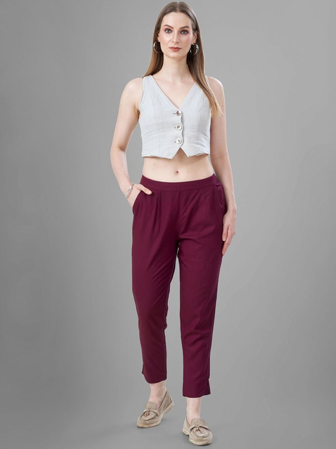 TITTLI Women Solid Relaxed Straight Fit Trousers-picture-36