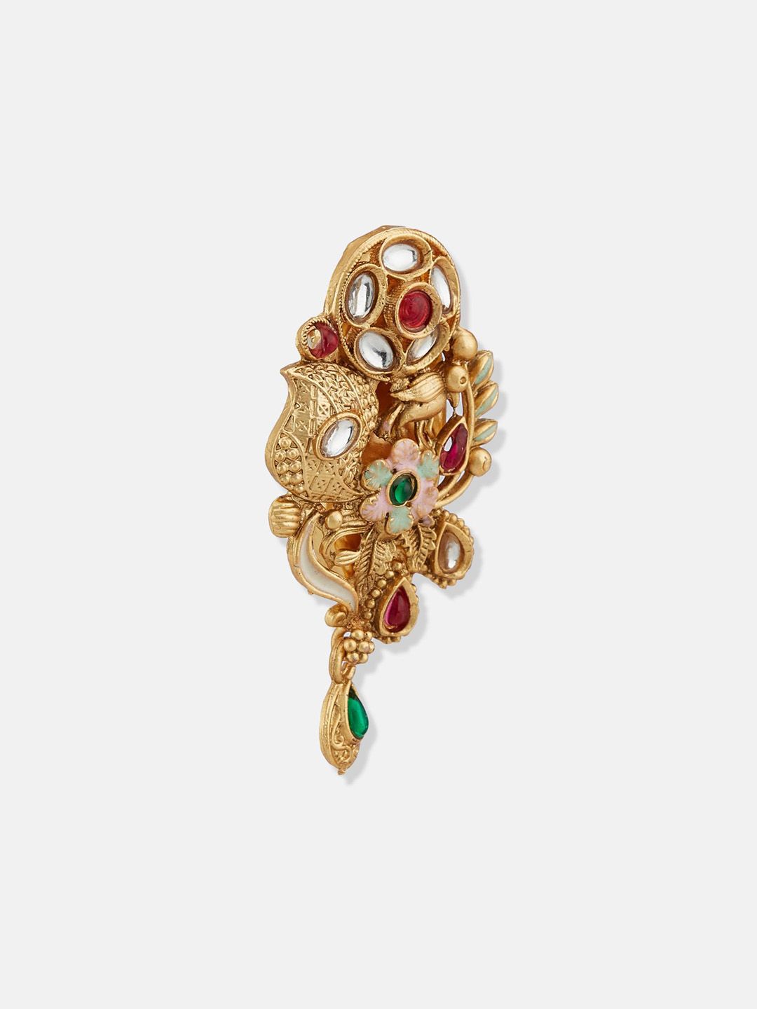 ATIBELLE Gold-Plated Kundan Studded Saree Clip