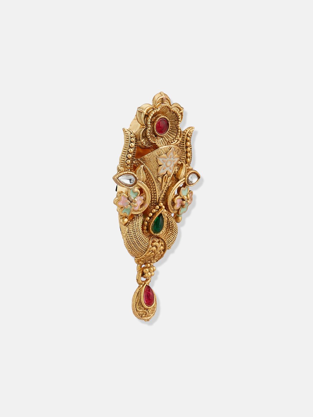 ATIBELLE Gold-Plated Kundan Studded Saree Clip