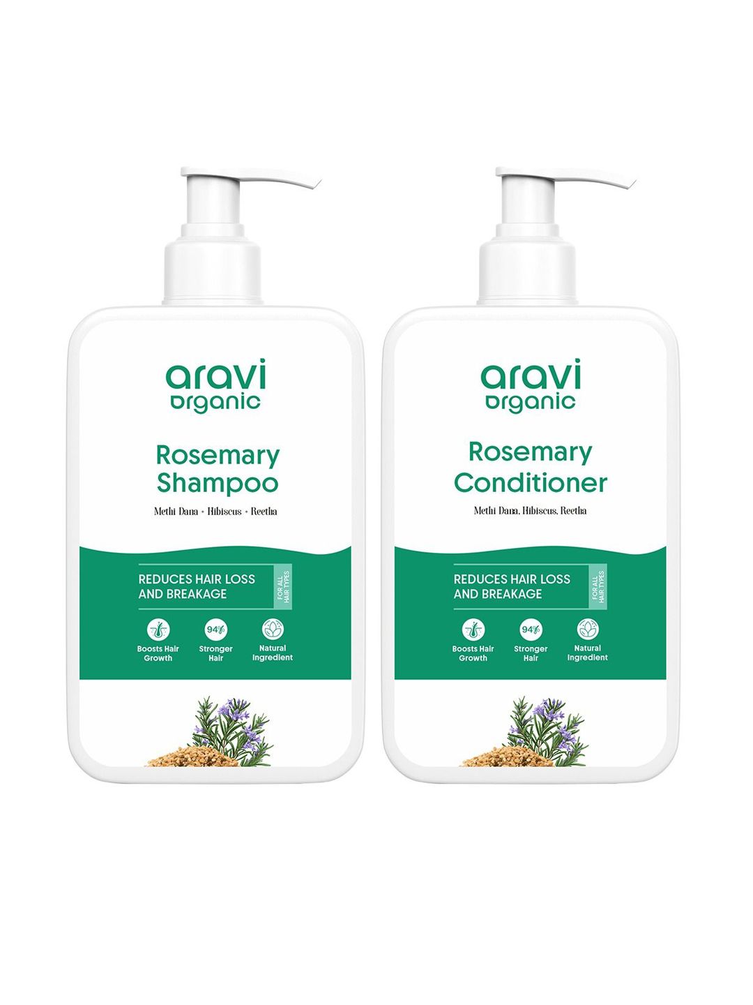 Aravi Organic Set Of 2 Rosemary Shampoo & Conditioner- 200 ml Each-image-38