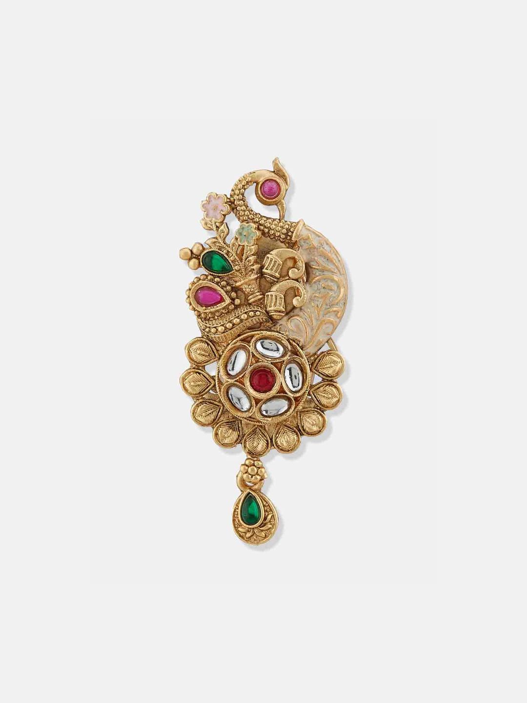 ATIBELLE Gold-Plated Kundan Studded Saree Clip