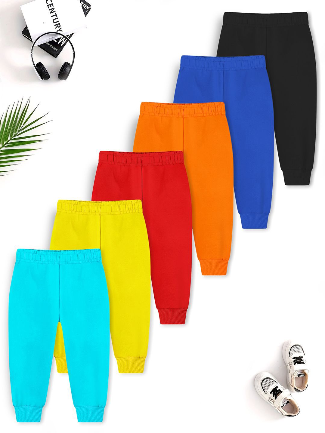 YK X Trampoline Infants Pack Of 6 Cotton Mid-rise Joggers-picture-50